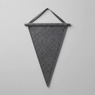 Archive Charcoal Screen-Printed Felt Pennant