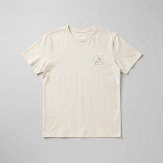 Logo Ecru Pima Cotton Printed Tee